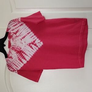 Columbia tee oversized XS pink tie dyed short sleeve tee v-neckline